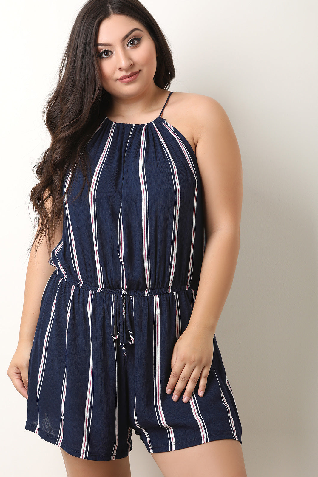 Striped Sleeveless Romper - YuppyCollections