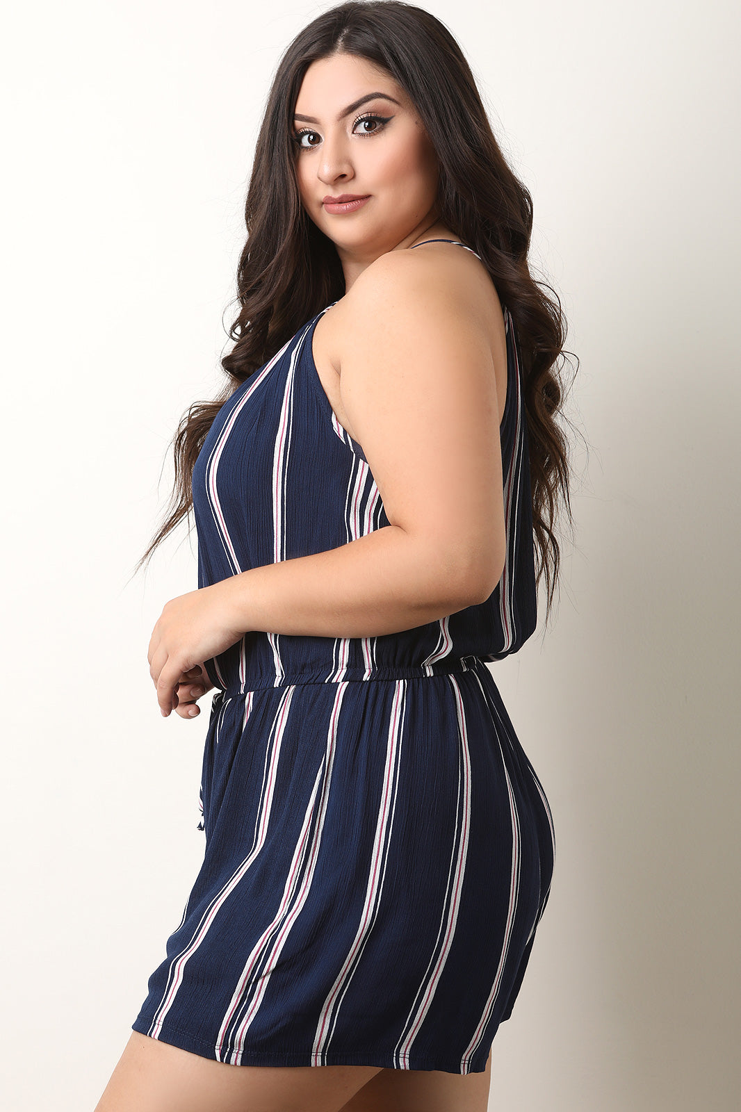 Striped Sleeveless Romper - YuppyCollections