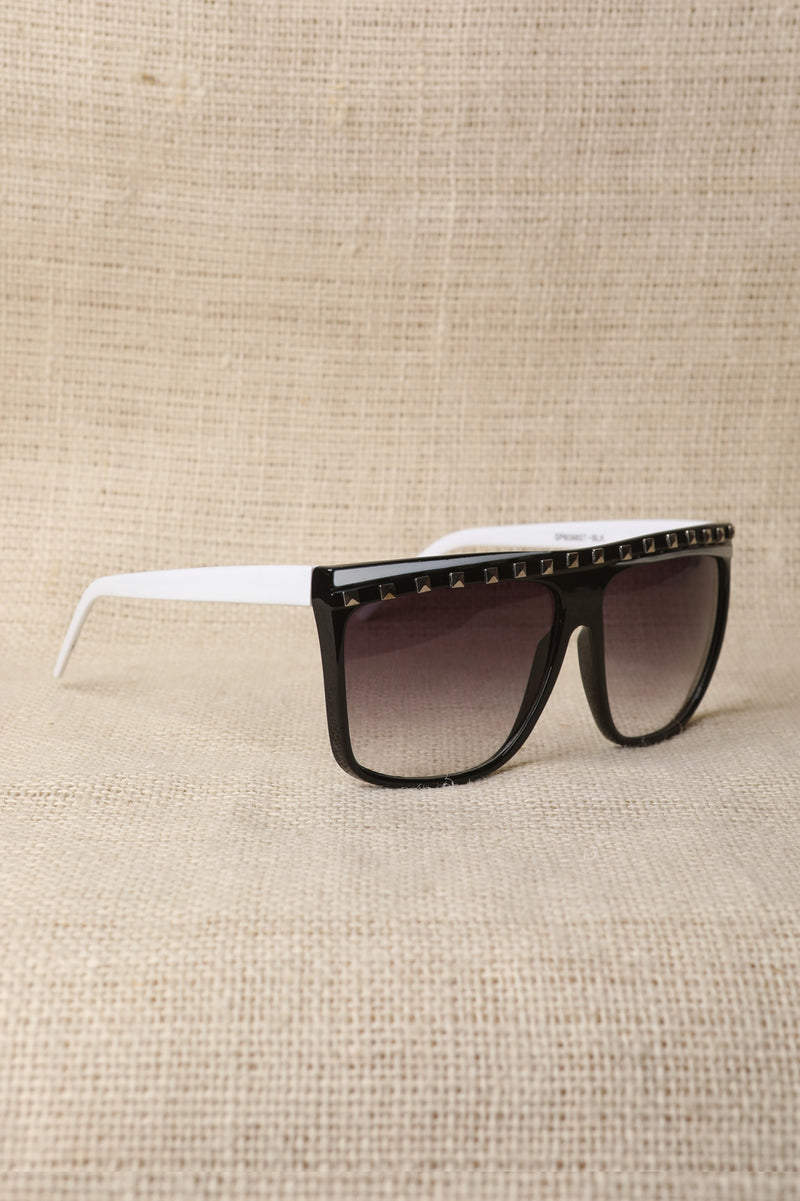 Studded Colorblock Sunglasses - YuppyCollections