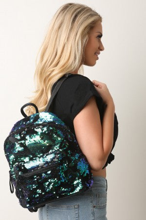 Sequins Velvet Mini Backpack - YuppyCollections