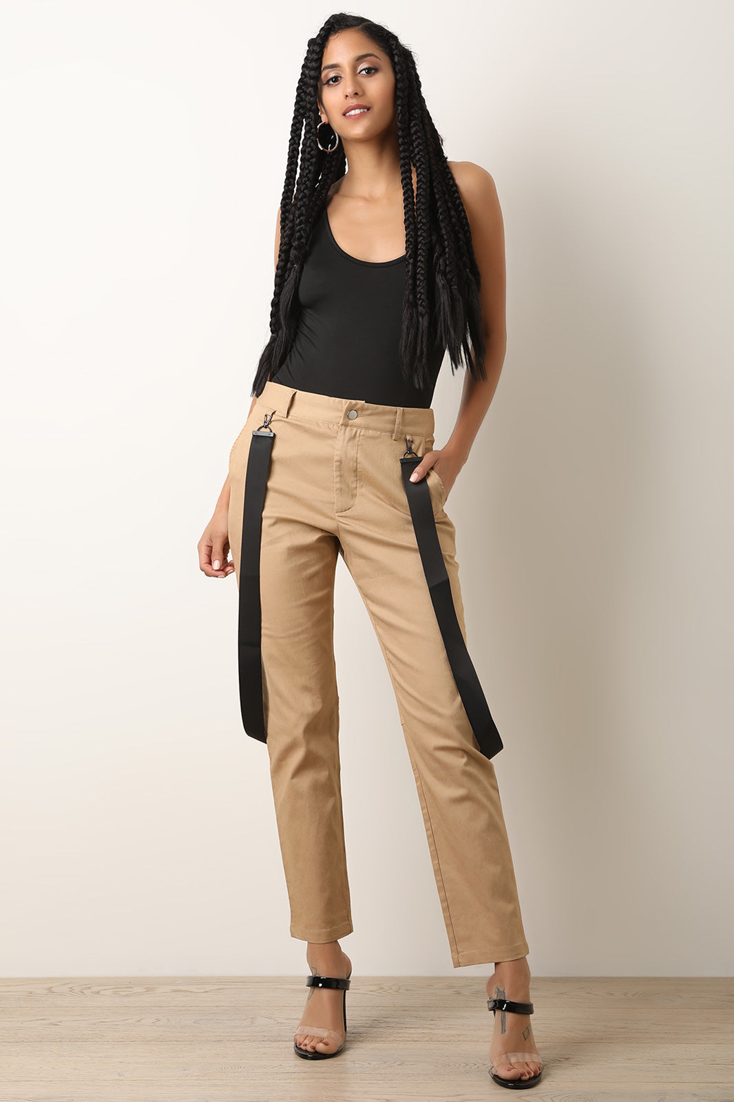 Suspender Accent Utility Pants - YuppyCollections