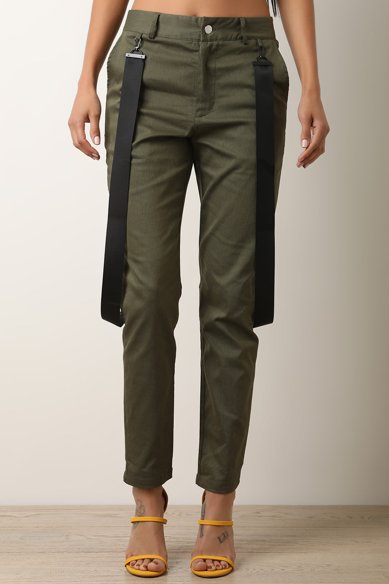 Suspender Accent Utility Pants - YuppyCollections