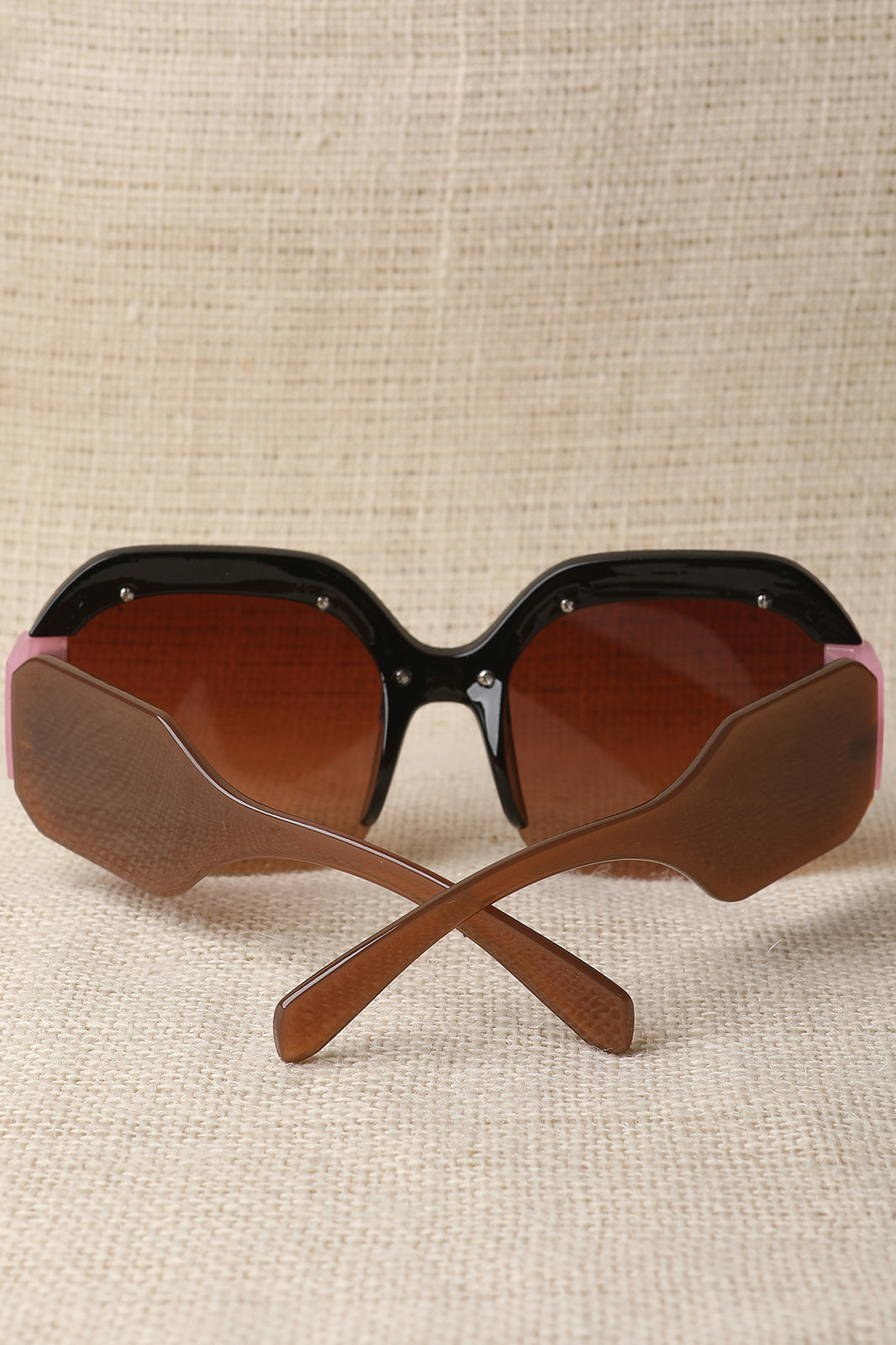 Oversized Semi-Rimless Colorblock Sunglasses - YuppyCollections