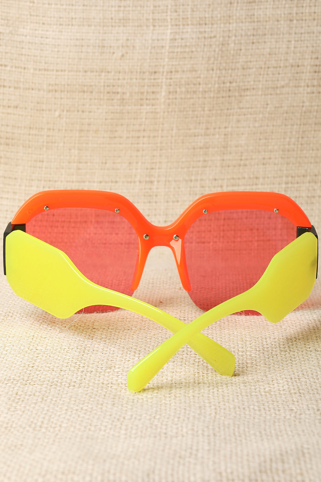 Oversized Semi-Rimless Colorblock Sunglasses - YuppyCollections