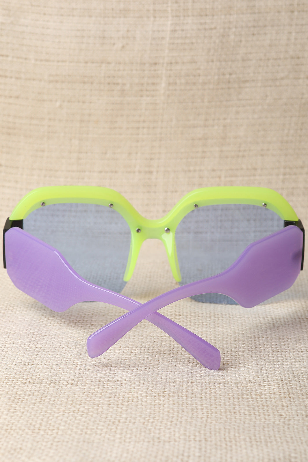 Oversized Semi-Rimless Colorblock Sunglasses - YuppyCollections