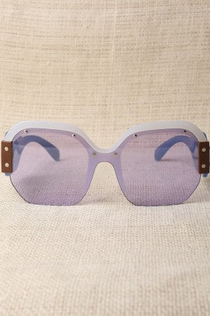 Oversized Semi-Rimless Colorblock Sunglasses - YuppyCollections