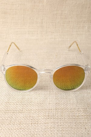 Clear Plastic Mirror Lens Sunglasses - YuppyCollections