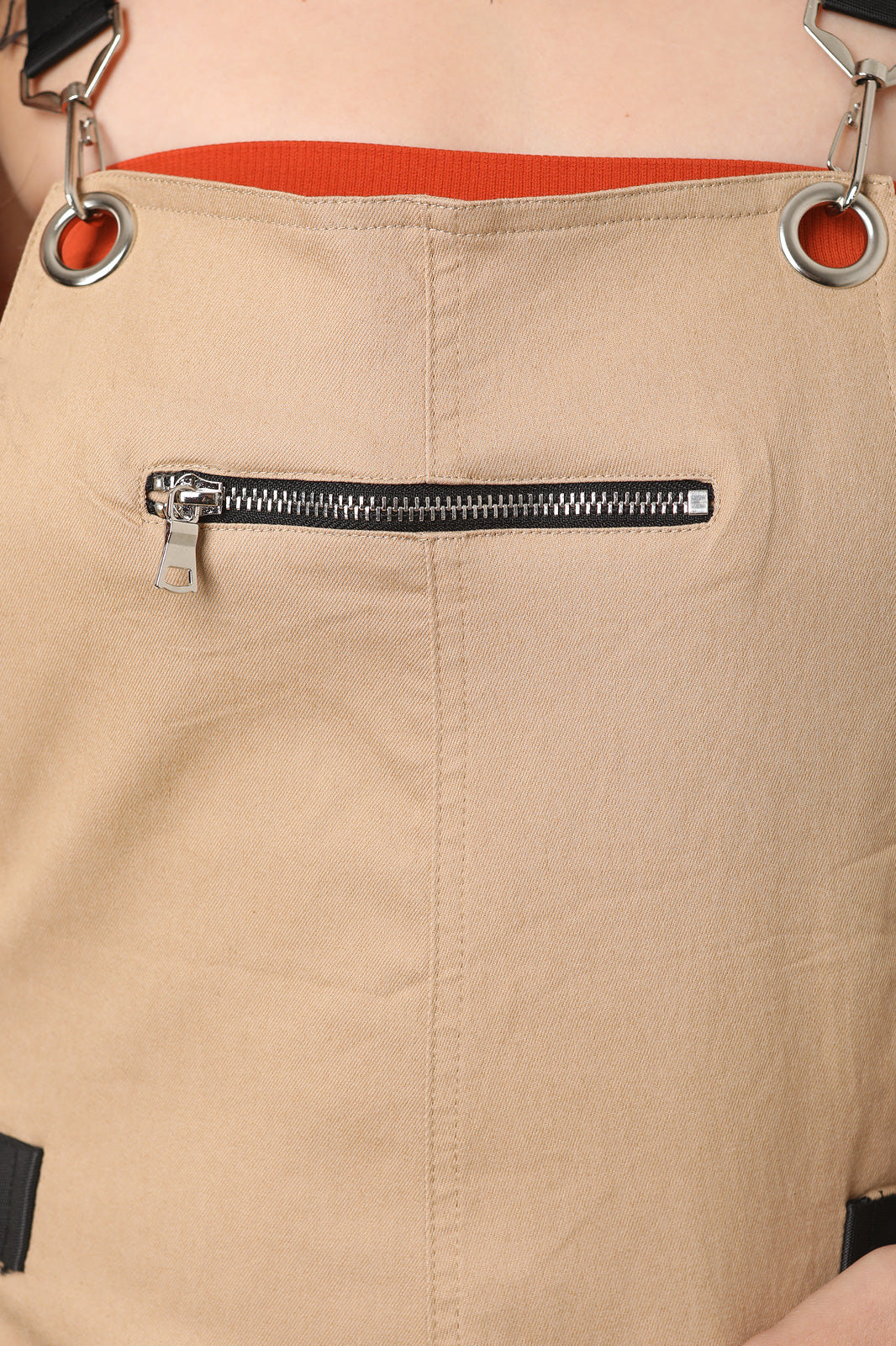 Chain And Zipper Detail Overalls - YuppyCollections