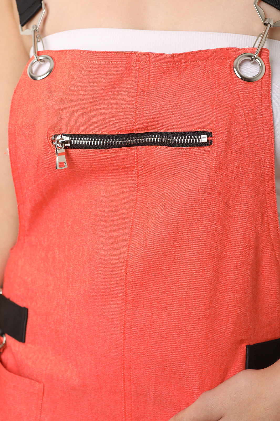 Chain And Zipper Detail Overalls - YuppyCollections