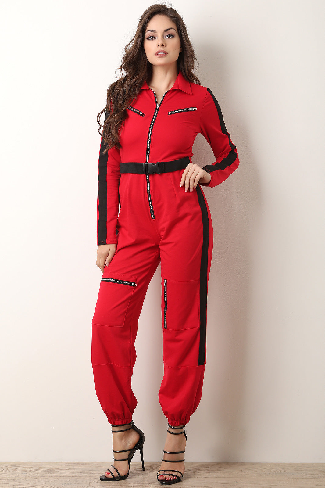 Racer Stripe Jumpsuit - YuppyCollections