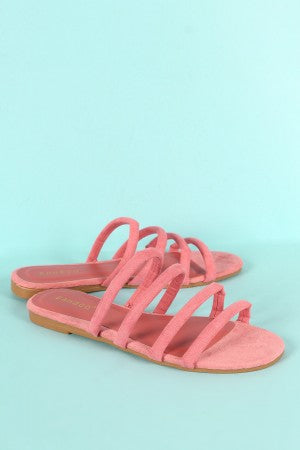 Bamboo Suede Strappy Tube Slide Sandal - YuppyCollections