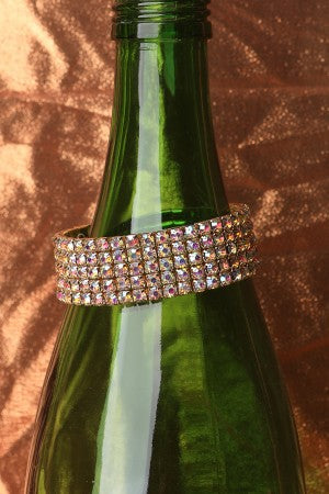 5-Row Iridescent Rhinestone Bracelet - YuppyCollections