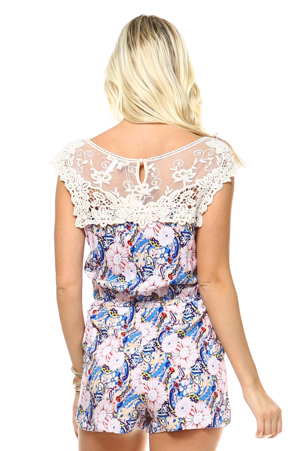 Printed Crochet Romper - YuppyCollections