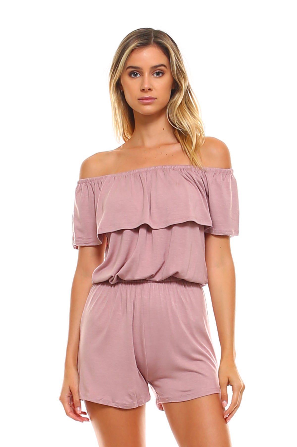 Women's Off the Shoulder Elastic Romper - YuppyCollections