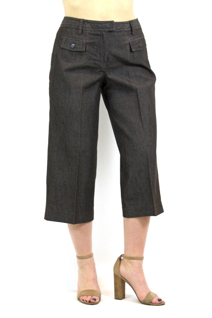 Women's Crop Pocket Capri Pants - YuppyCollections