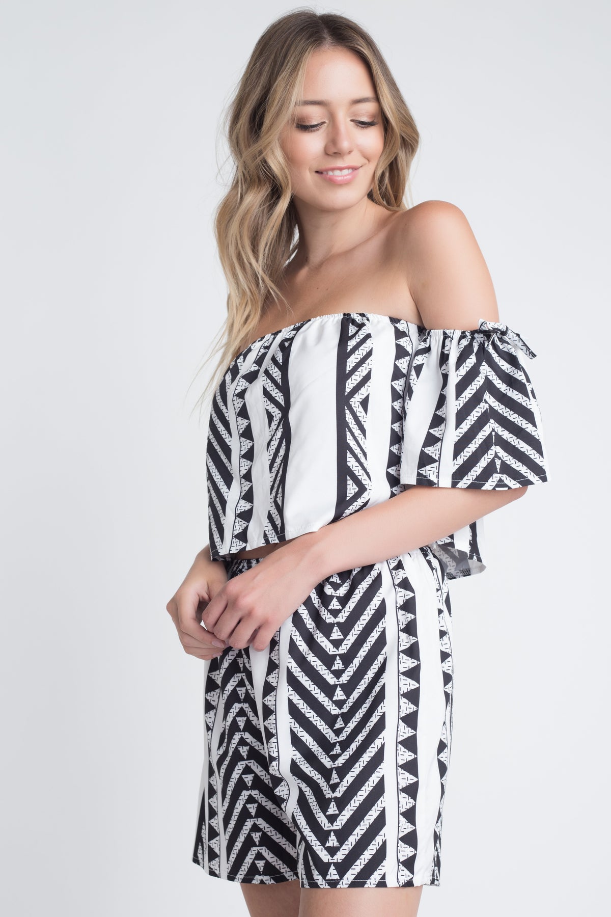 Women's Aztek Off Shoulder 2 Piece Set - YuppyCollections