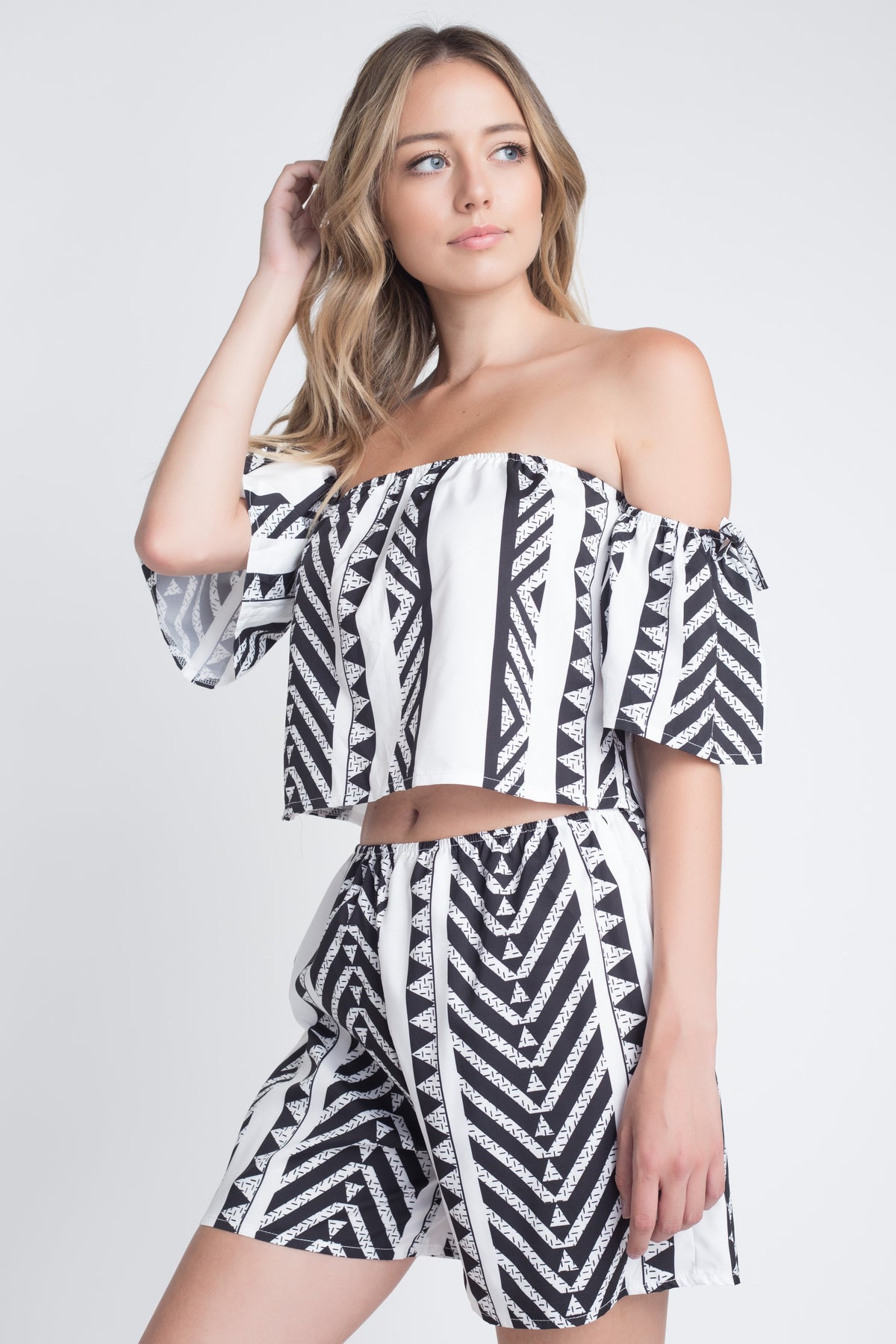 Women's Aztek Off Shoulder 2 Piece Set - YuppyCollections