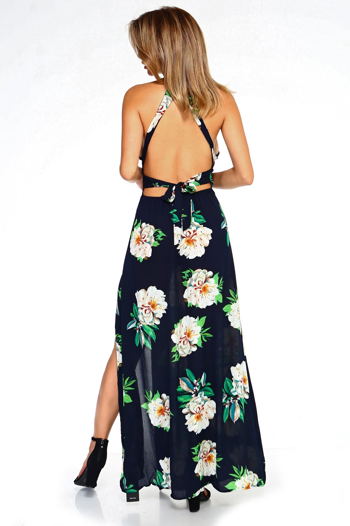 Women's Floral Sleeveless Slit Maxi Dress - YuppyCollections