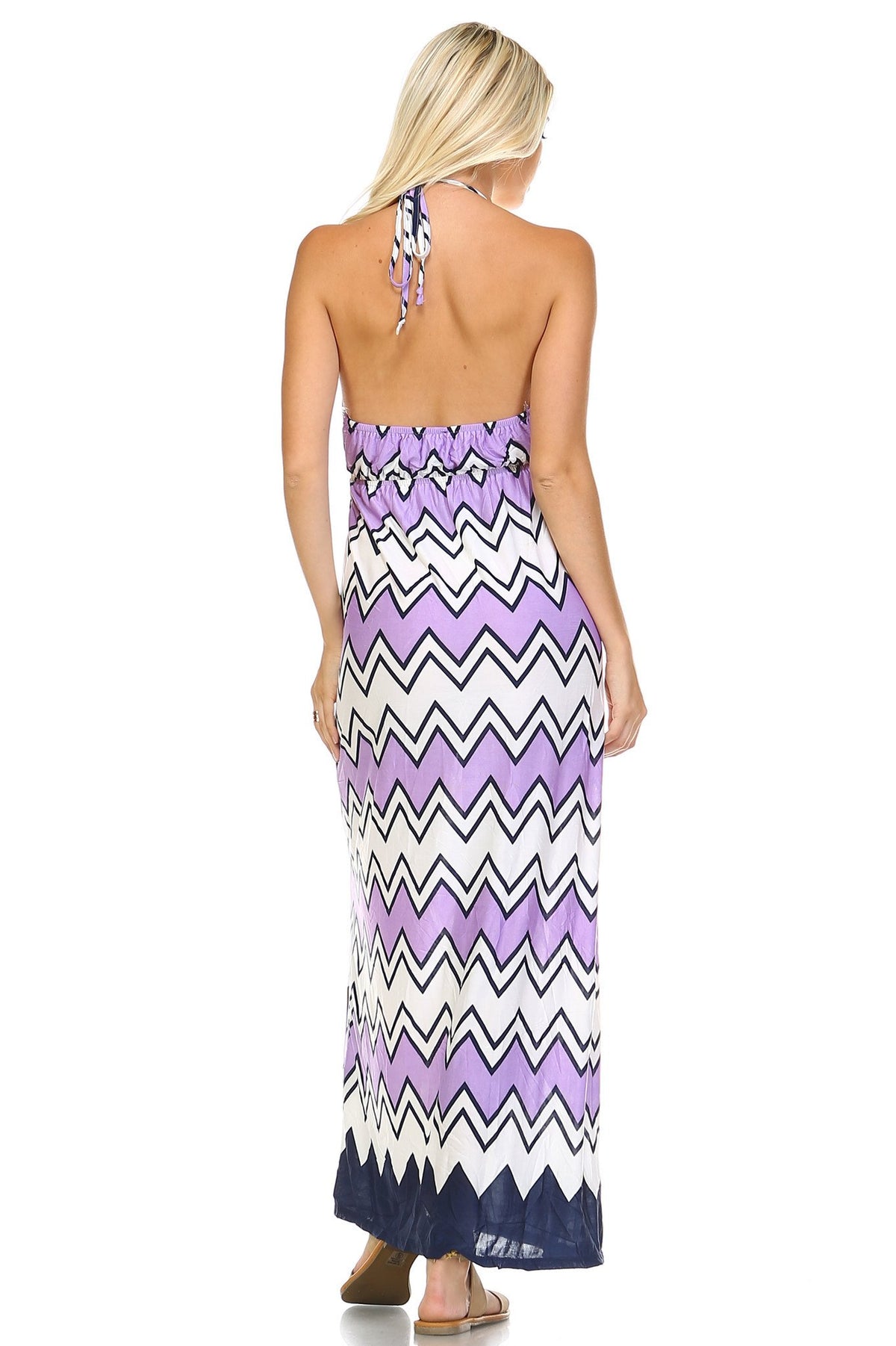 Women's Printed V-Neck Maxi Dress - YuppyCollections