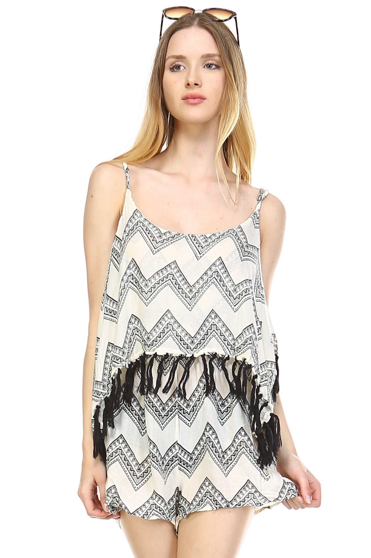 Women's Tassel Print Romper - YuppyCollections