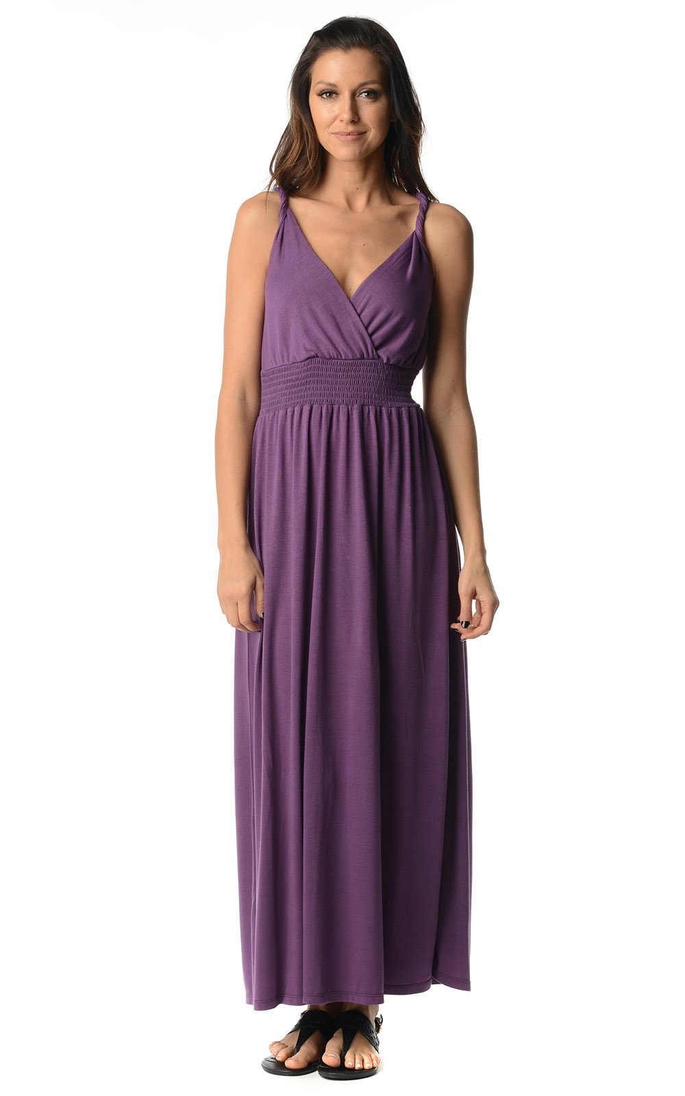 Women's Smocked Wrap Maxi Dress - YuppyCollections