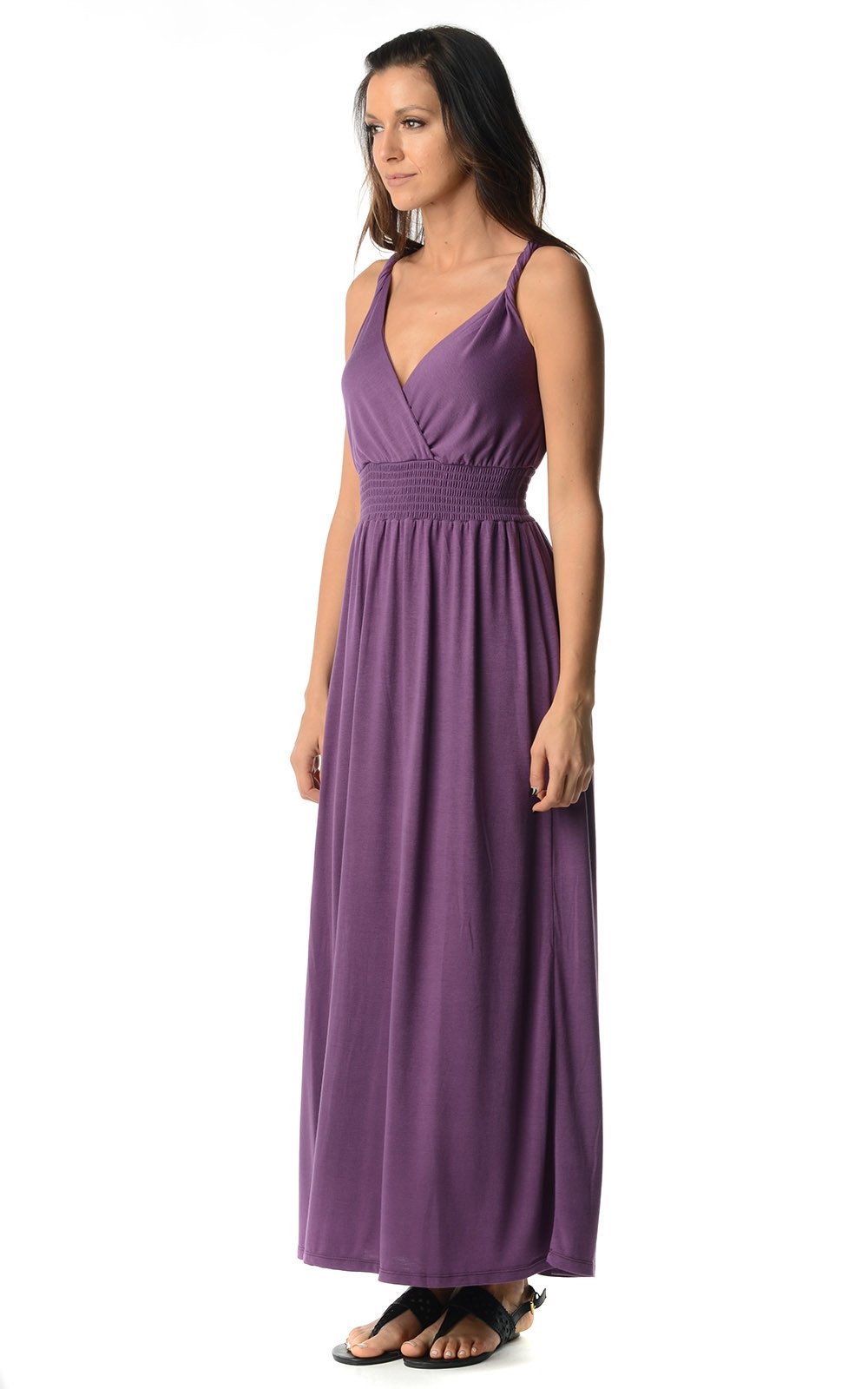 Women's Smocked Wrap Maxi Dress - YuppyCollections