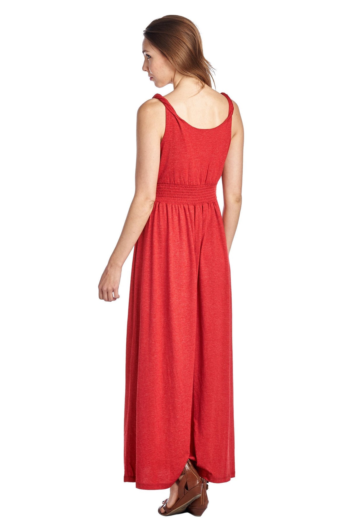 Women's Smocked Wrap Maxi Dress - YuppyCollections