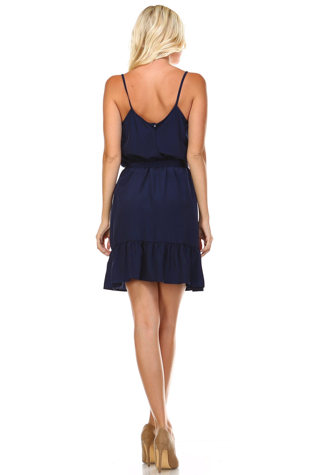 Women's Ruffle Detail Sleeveless Midi Dress - YuppyCollections