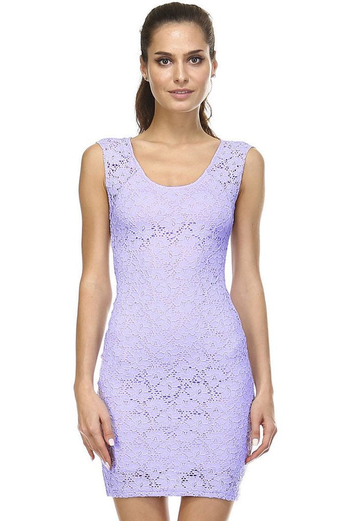 Women's Sleeveless Lace Bodycon Dress - YuppyCollections