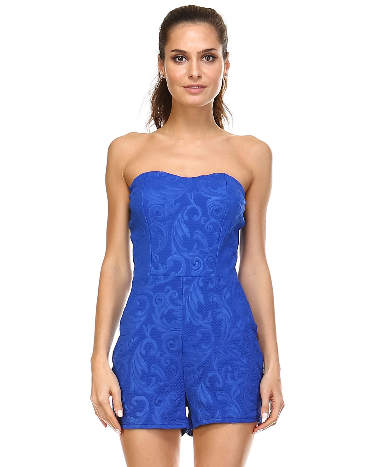 Women's Strapless Print Romper - YuppyCollections