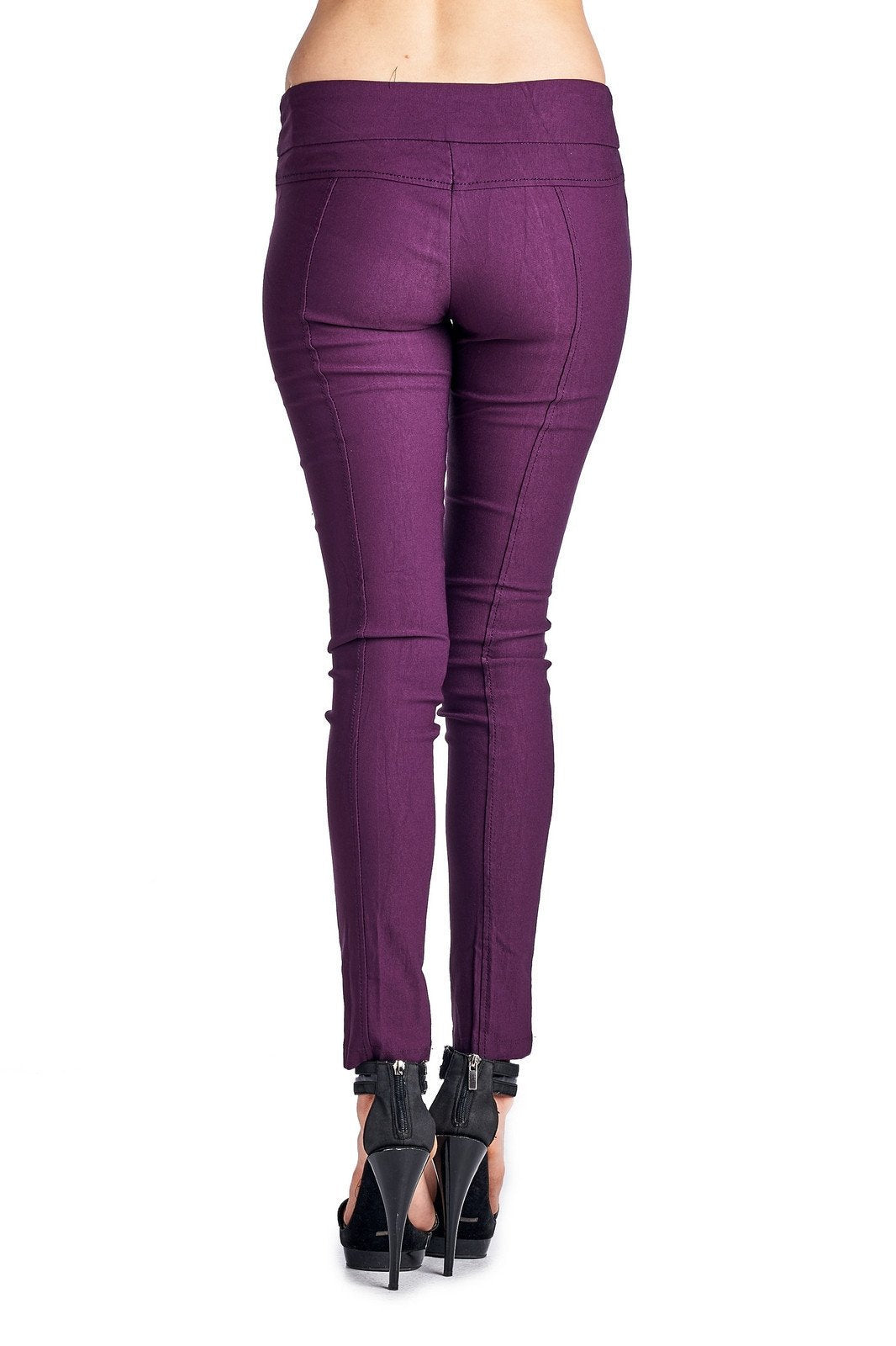 Women's Stretch Pants with Double Zipper Pockets - YuppyCollections