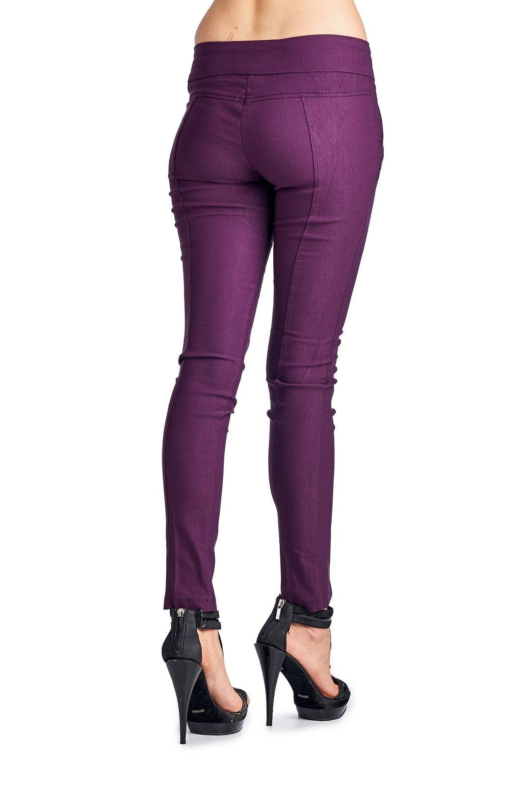 Women's Stretch Pants with Double Zipper Pockets - YuppyCollections