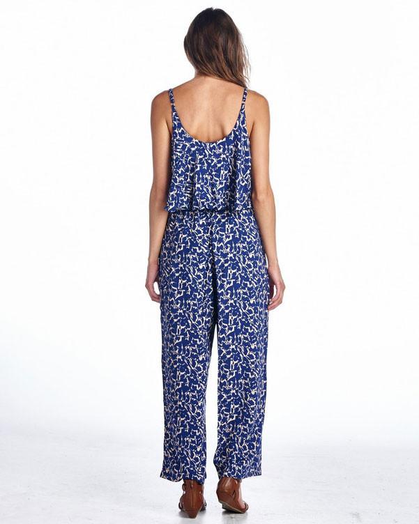 Women's Sleeveless Jumpsuit with Ruffles and Elastic Waistline - YuppyCollections