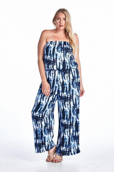 Women's Plus Size Strapless Jumpsuit - YuppyCollections