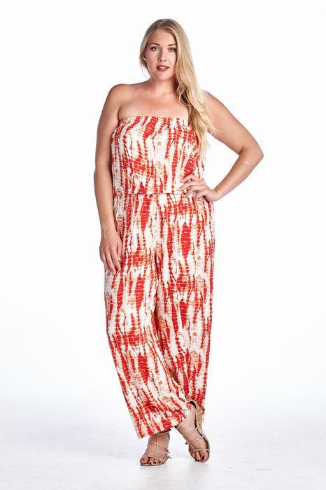 Women's Plus Size Strapless Jumpsuit - YuppyCollections