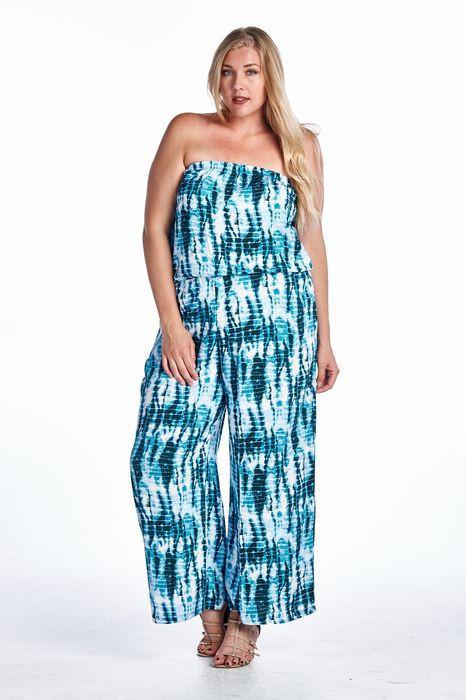 Women's Plus Size Strapless Jumpsuit - YuppyCollections