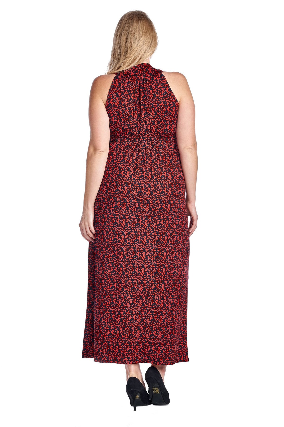 Women's Plus Size Printed Surplice Maxi Dress - YuppyCollections