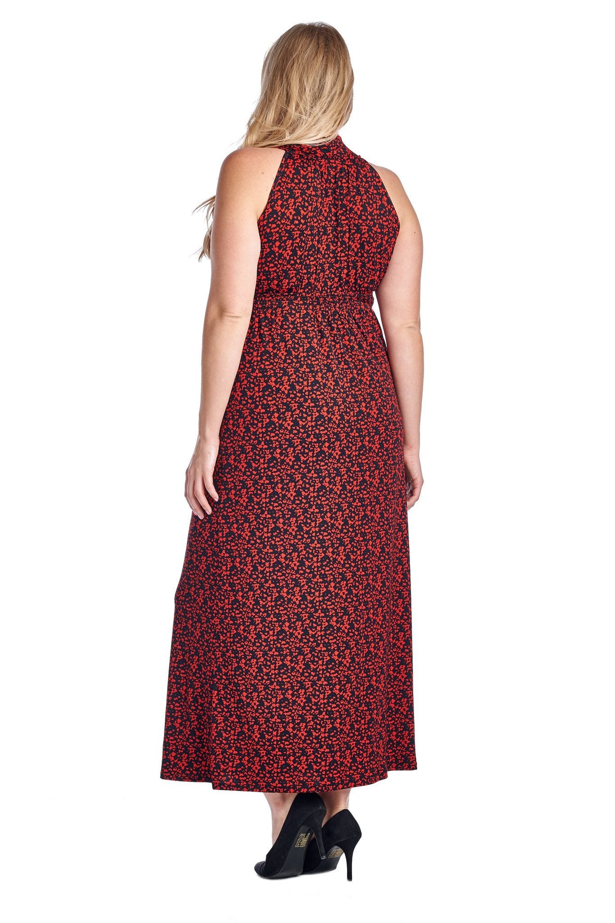 Women's Plus Size Printed Surplice Maxi Dress - YuppyCollections