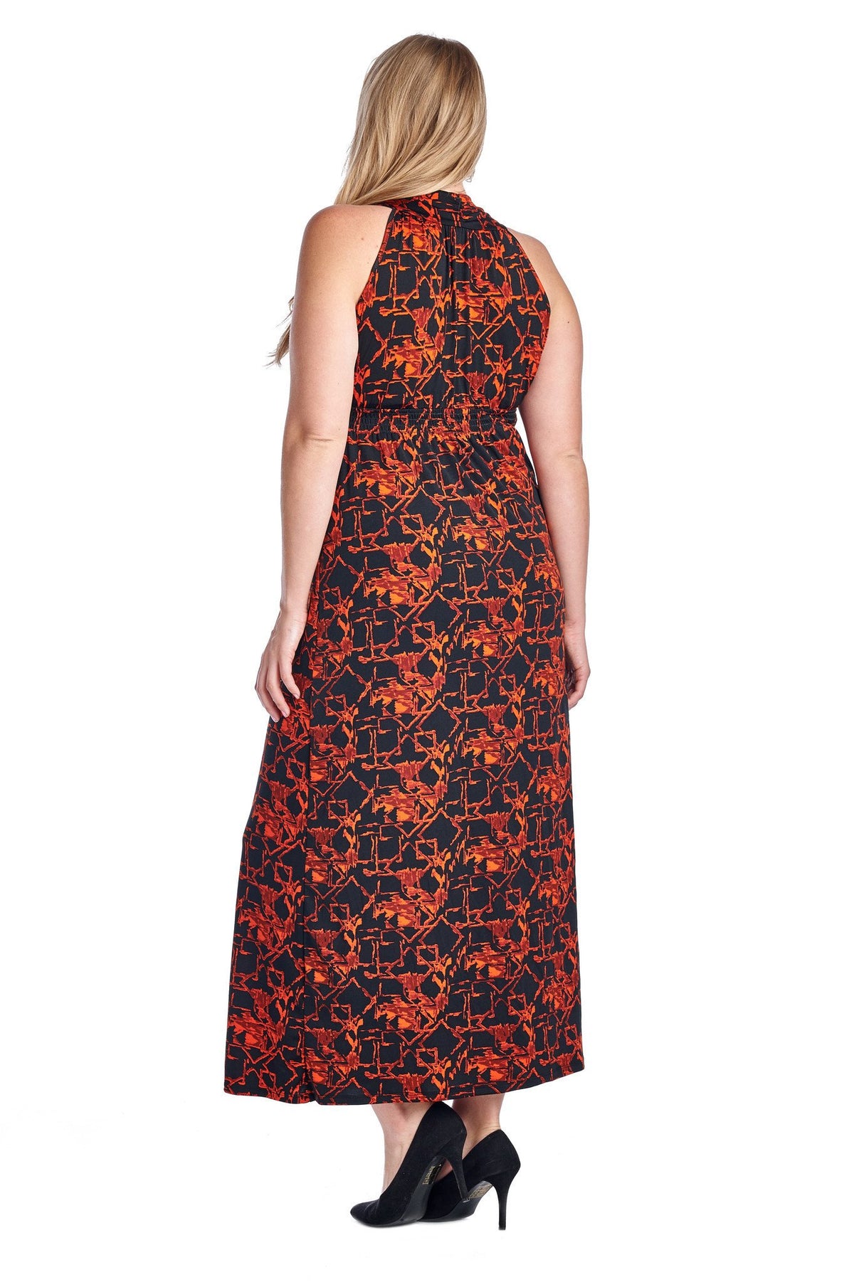 Women's Plus Size Printed Surplice Maxi Dress - YuppyCollections