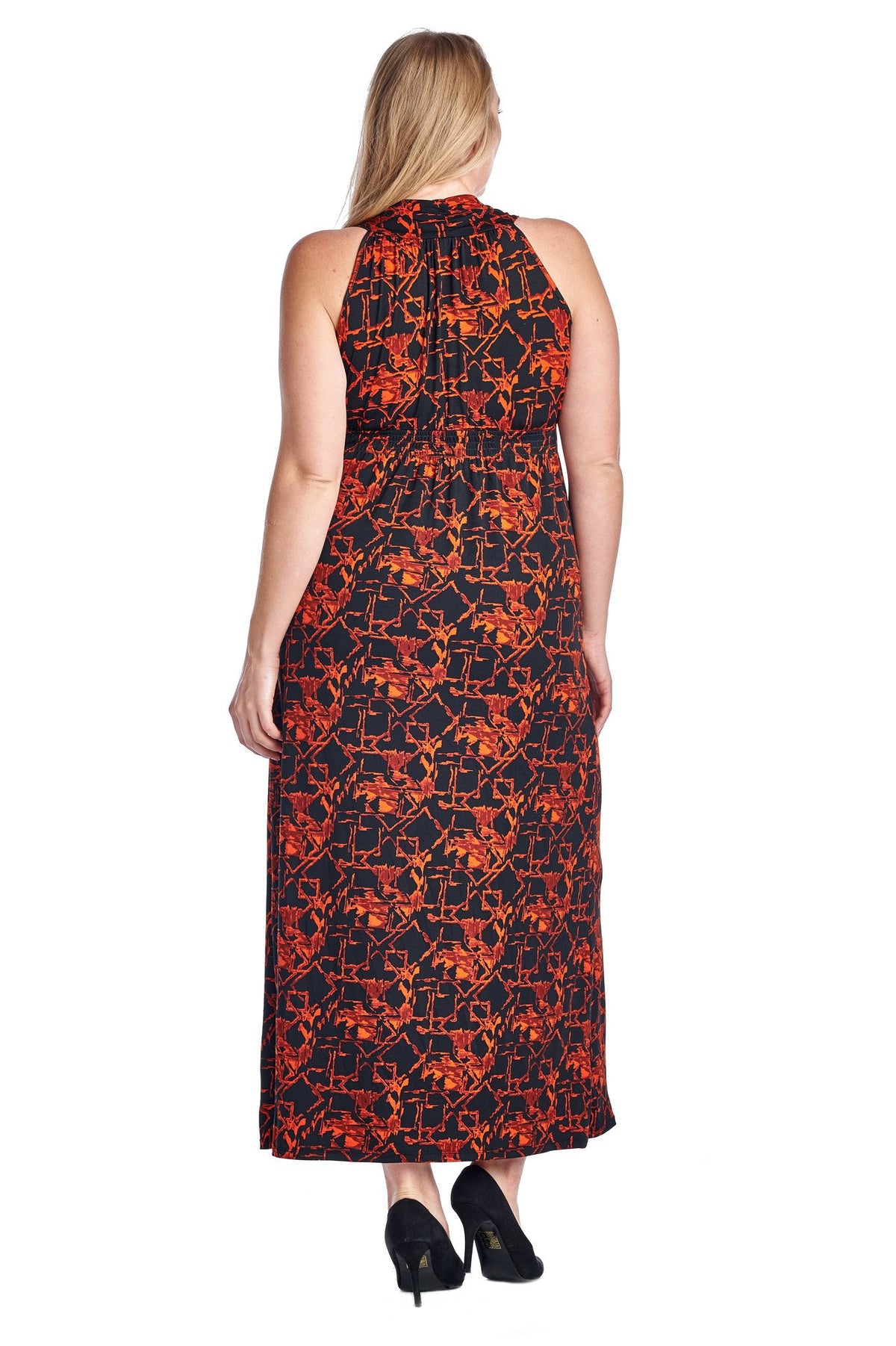 Women's Plus Size Printed Surplice Maxi Dress - YuppyCollections