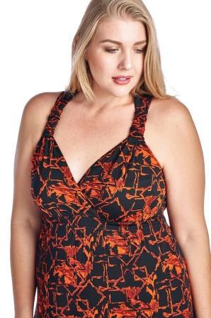 Women's Plus Size Printed Surplice Maxi Dress - YuppyCollections