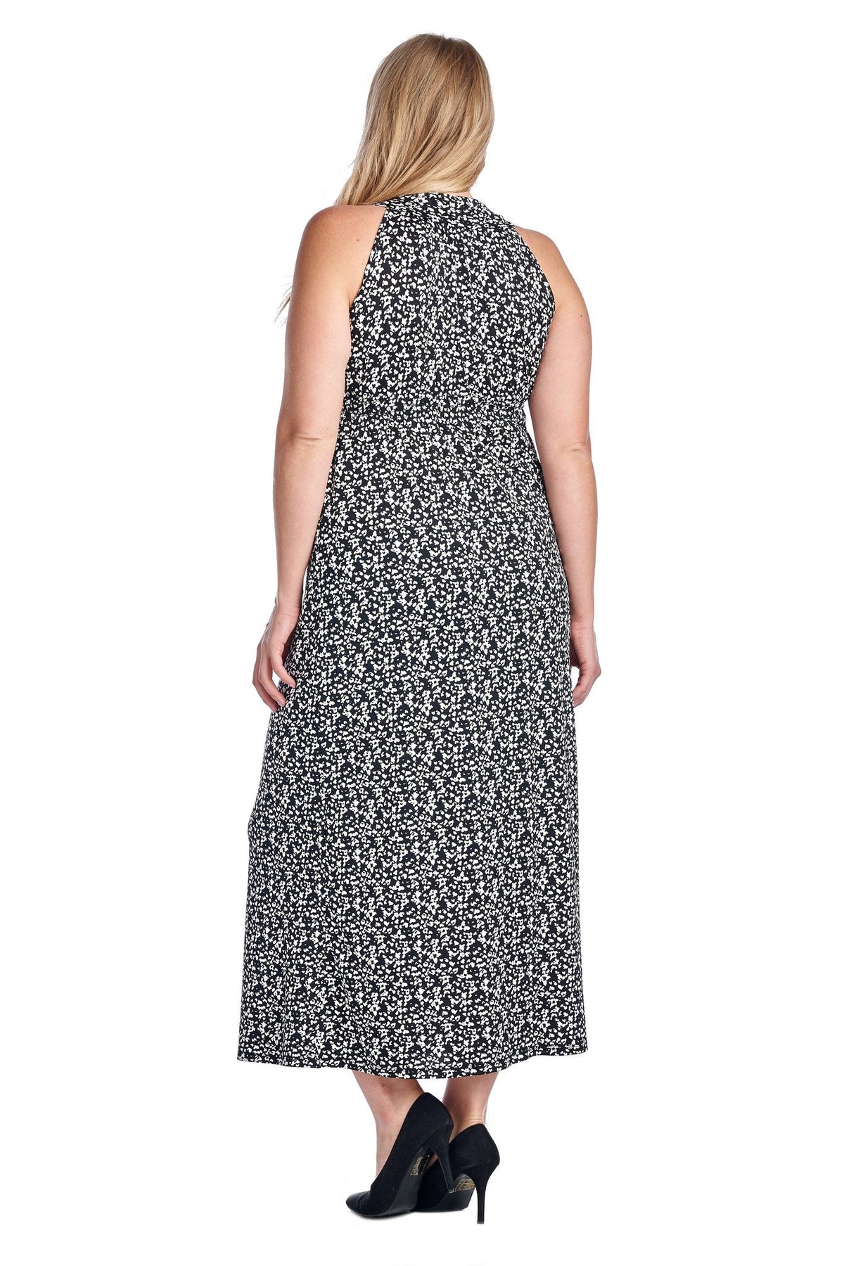 Women's Plus Size Printed Surplice Maxi Dress - YuppyCollections