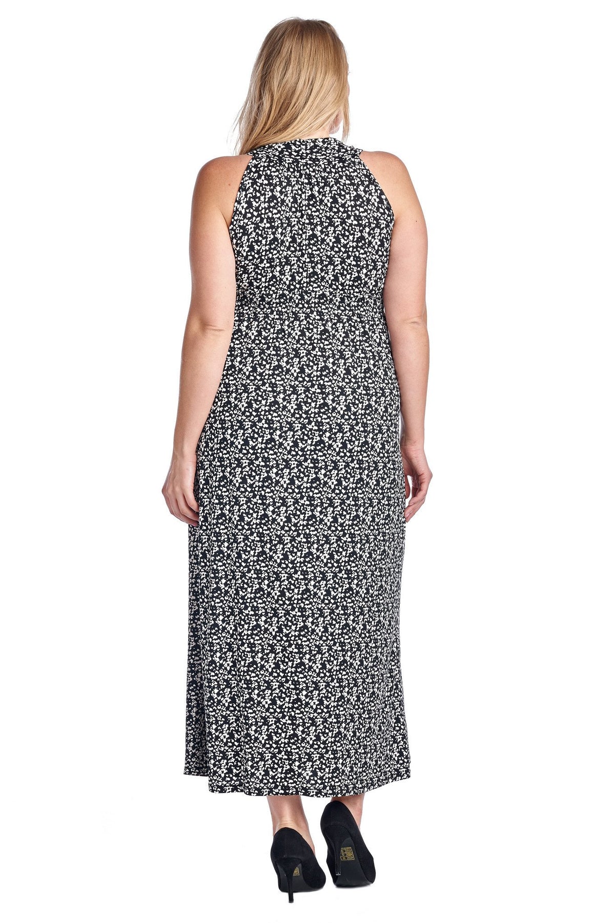 Women's Plus Size Printed Surplice Maxi Dress - YuppyCollections