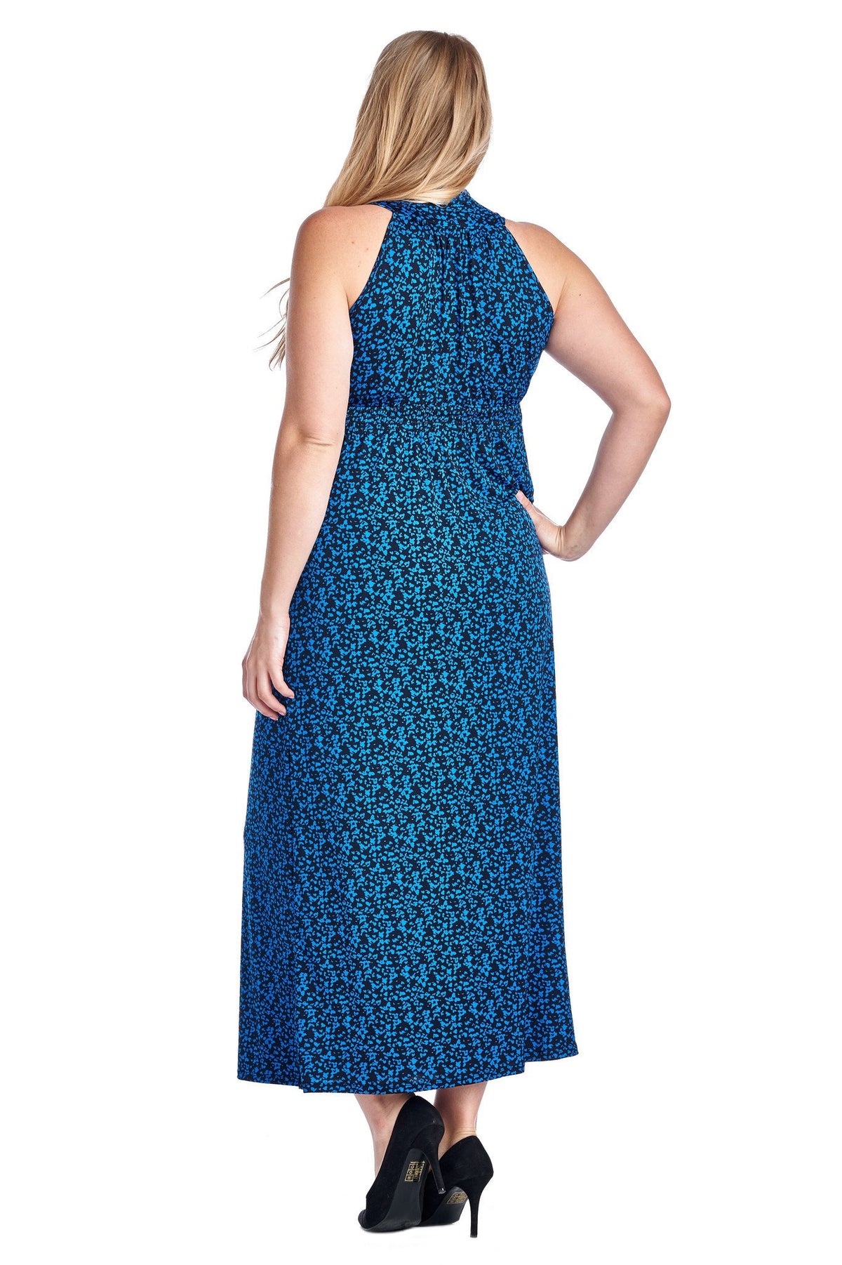 Women's Plus Size Printed Surplice Maxi Dress - YuppyCollections