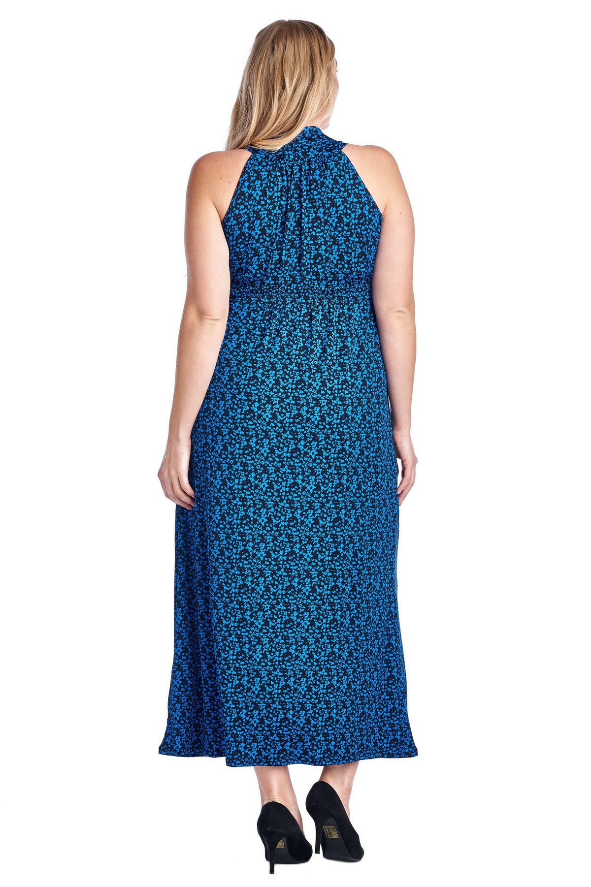 Women's Plus Size Printed Surplice Maxi Dress - YuppyCollections