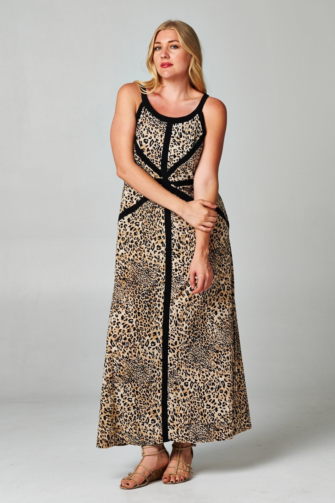 Women's Plus Size Leopard Print Maxi Dress - YuppyCollections