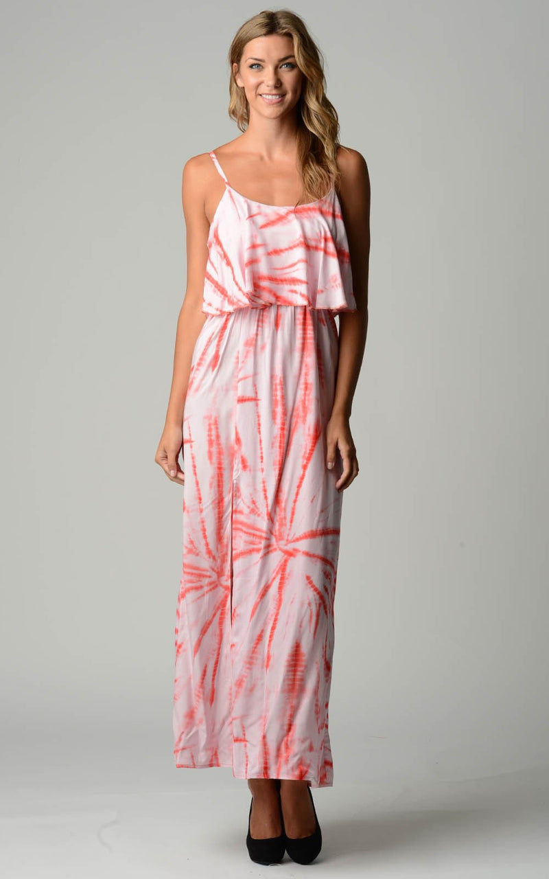 Women's Printed Tie Dye Maxi Dress - YuppyCollections