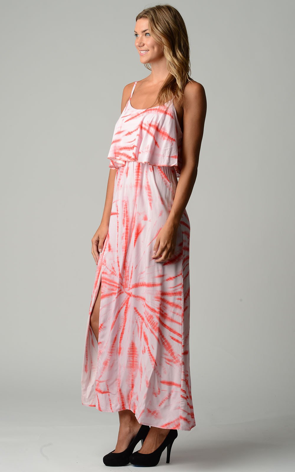 Women's Printed Tie Dye Maxi Dress - YuppyCollections