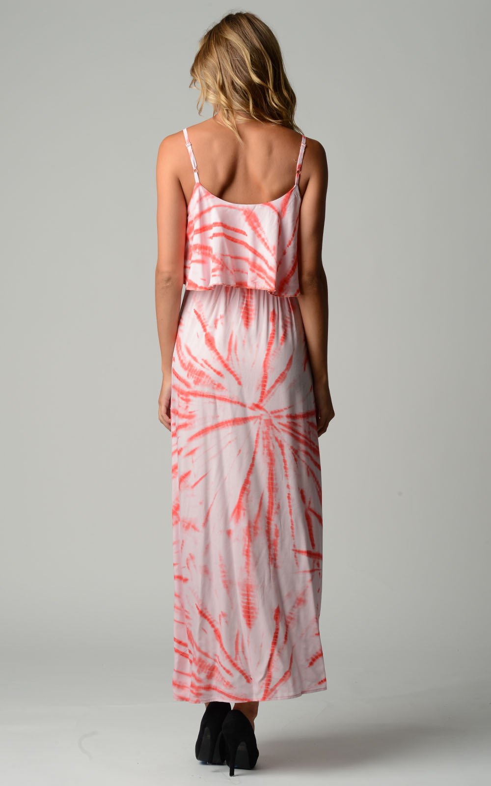 Women's Printed Tie Dye Maxi Dress - YuppyCollections