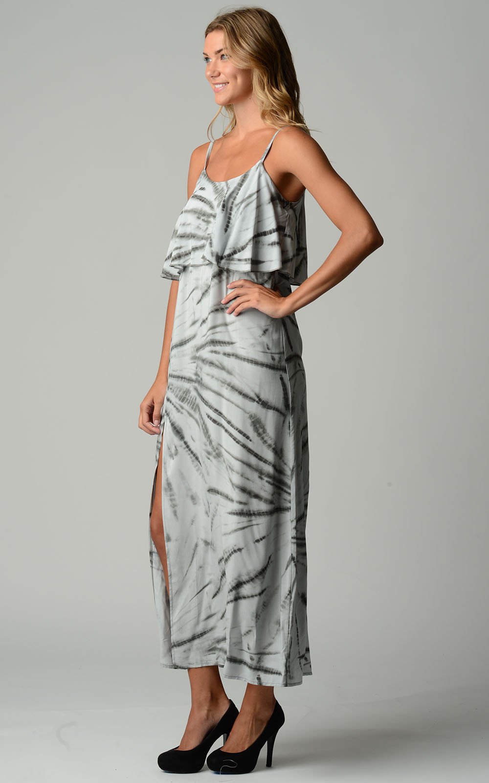 Women's Printed Tie Dye Maxi Dress - YuppyCollections